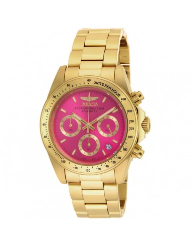 Invicta Women's Chronograph Watch - Speedway Pink Dial Yellow Gold Bracelet | 18255 de l' environnement