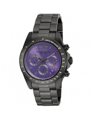 Invicta Women's Chronograph Watch - Speedway Purple Dial Black Steel Bracelet | 18260 une grave pollution 