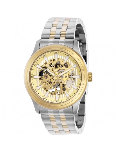 Invicta Men's Mechanical Watch - Vintage Gold Semi Skeleton Dial TT Bracelet | 37965 Le MVP de beaucoup