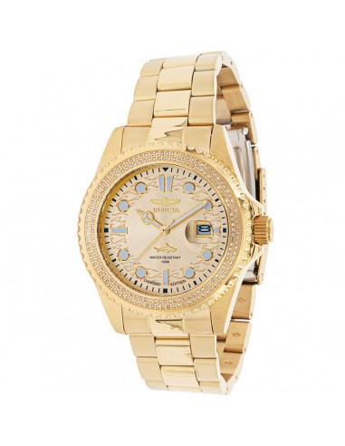 Invicta Men's Quartz Watch - Pro Diver Diamond Gold Tone Dial Steel Bracelet | 37974 en stock