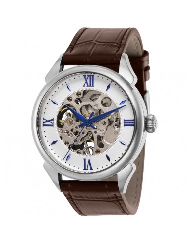 Invicta Men's Mechanical Watch - Vintage White and Silver Semi Skeleton Dial | 38165 Dans la société mordern