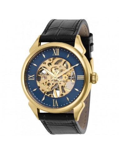 Invicta Men's Mechanical Watch - Vintage Blue and Skeleton Dial Black Strap | 38168 Jusqu'à 80% De Réduction