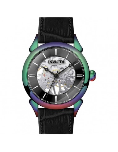 Invicta Men's Mechanical Watch - Vintage Iridescent Case Black Leather Strap | 38171 le concept de la Pate a emporter 