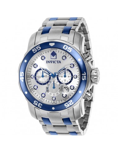 Invicta Men's Chronograph Watch - Pro Diver Silver Dial Two Tone SS Bracelet | 37691 ou a consommer sur place