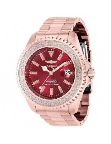 Invicta Men's Diamond Watch - Pro Diver Burgundy Dial Rose Gold Bracelet | 38856 Vous souhaitez 