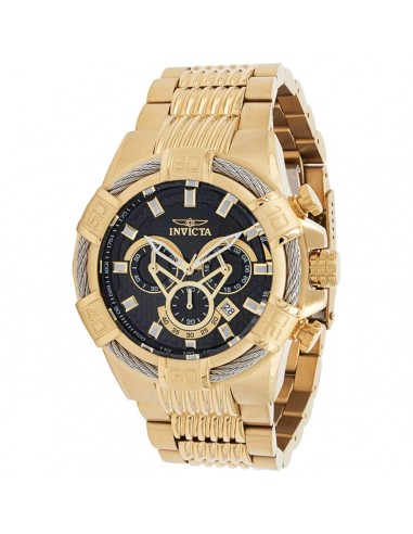 Invicta Men's Chronograph Watch - Bolt Black Dial Yellow Gold Bracelet | 38953 chez Cornerstreet bien 