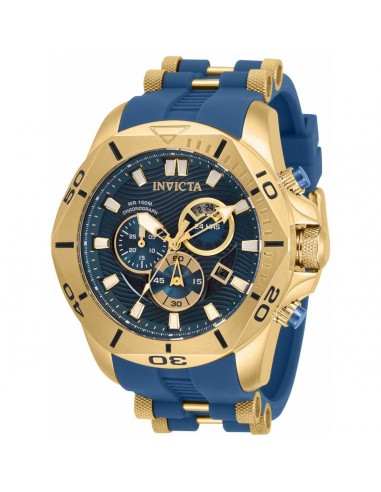 Invicta Men's Chronograph Watch - Speedway Quartz Yellow Gold and Blue Strap | 32259 l'achat 