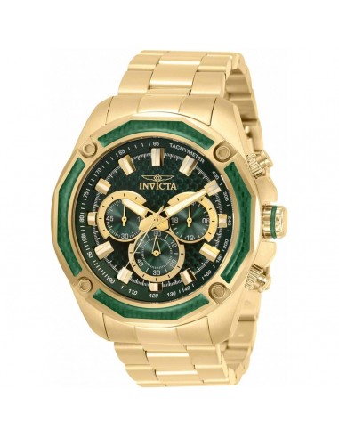 Invicta Men's Chronograph Watch - Aviator Green Dial Yellow Gold Bracelet | 34157 Le MVP de beaucoup