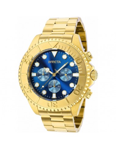 Invicta Men's Chronograph Watch - Pro Diver Blue Dial Yellow Gold Bracelet | 36974 à prix réduit toute l'année