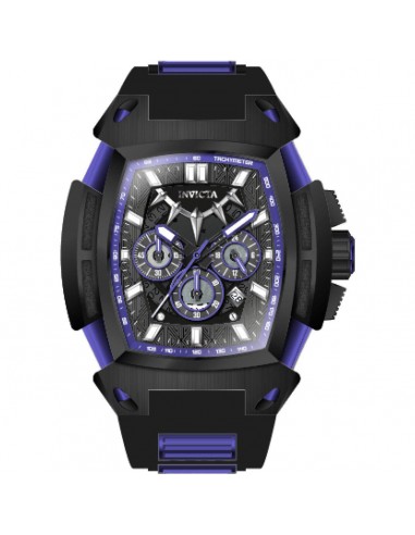 Invicta Men's Chronograph Watch - Marvel Black Panther Silicone Rubber Strap | 37612 français