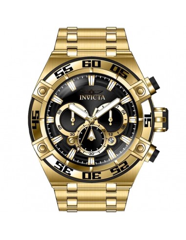 Invicta Men's Chrono Watch - Coalition Forces Black and Gold Dial SS Bracelet | 37643 pour bénéficier 