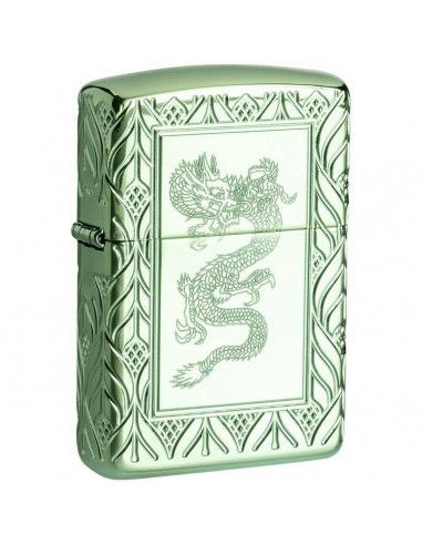 Zippo Windproof Lighter - Armor Elegant Dragon High Polish Green Refillable | 49054 livraison et retour toujours gratuits