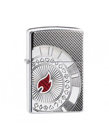 Zippo Windproof Lighter - Armor Poker Chip Design High Polish Chrome Finish | 49058 le des métaux précieux