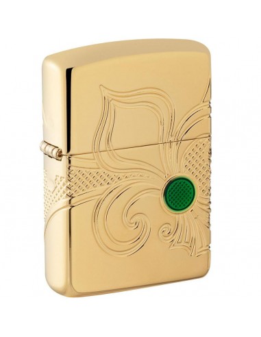 Zippo Windproof Lighter - Armor Fleur De Lis Design High Polish Gold Plated | 49108 Vous souhaitez 