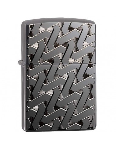 Zippo Windproof Lighter - Armor Geometric Weave Design High Polish Black Ice | 49173 votre