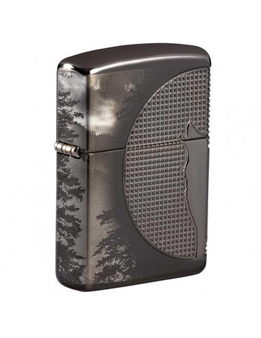 Zippo Windproof Lighter - Armor Wolf Design with MultiCut Process Black Ice | 49353 Livraison rapide