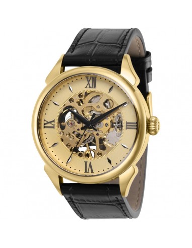 Invicta Men's Watch - Vintage Semi Mechanical Semi Skeleton Dial Black Strap | 38167 vente chaude votre 