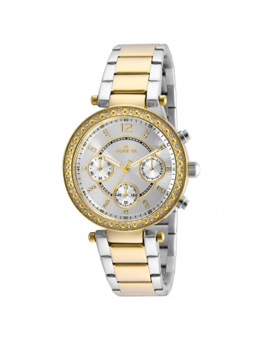 Invicta 20470 Women's Angel Crystal Accented Bezel Silver Dial Two Tone Yellow Gold Steel Watch Amélioration de cerveau avec