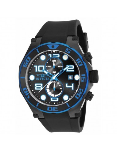 Invicta 17816 Men's Pro Diver Black Dial Black Rubber Strap Chronograph Watch le concept de la Pate a emporter 