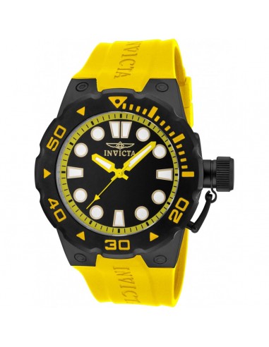 Invicta Men's Quartz Watch - Pro Diver Black Dial Yellow Silicone Rubber Strap | 16138 la colonne vertébrale