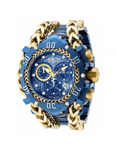 Invicta Men's Chrono Watch - Reserve Gladiator Yellow Gold and Blue Bracelet | 36623 soldes