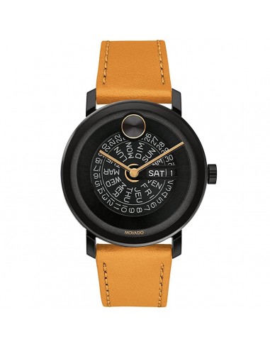 Movado Men's Quartz Watch - Bold Evolution Black Dial Brown Leather Strap | 3600781 outlet