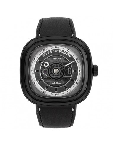 SevenFriday Men's Watch - T Series T BLACK Power Reserve Leather Strap | T1-04 Comment ça marche