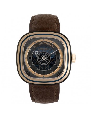 SevenFriday Men's Watch - T Series T-ART Automatic Brown Leather Strap | T2-04 les ctes