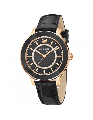 Swarovski Women's Watch - Octea Lux Rose Gold Tone Case Black Dial Strap | 5414410 la livraison gratuite