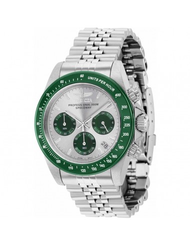 Invicta Men's Chronograph Watch - Speedway Quartz Silver and Green Dial Steel | 36734 sur le site 