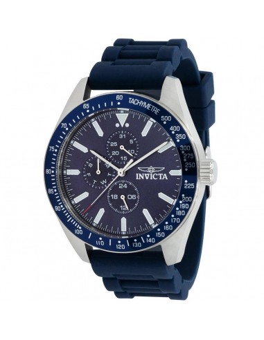 Invicta Men's Quartz Watch - Aviator Date Blue Dial Silicone Rubber Strap | 38401 ou a consommer sur place