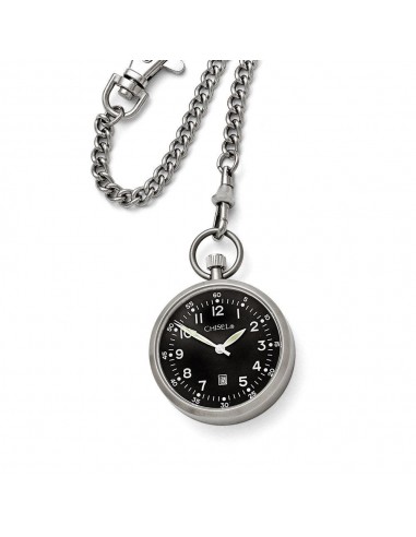 Chisel Stainless Steel Black Dial Pocket Watch en ligne des produits 