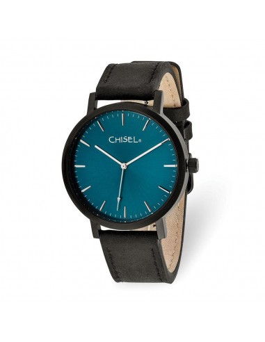 Chisel Matte Black IP-plated Blue Dial Watch le des métaux précieux