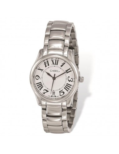 Ladies Chisel Stainless Steel White Dial Watch Economisez 