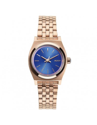 Nixon A3991748 Women's Small Time Teller Blue Dial Rose Gold Plated Steel Bracelet Watch Jusqu'à 80% De Réduction