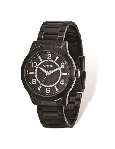 Mens Chisel Black IP-plated Stainless Steel Black Dial Watch Comparez plus de prix