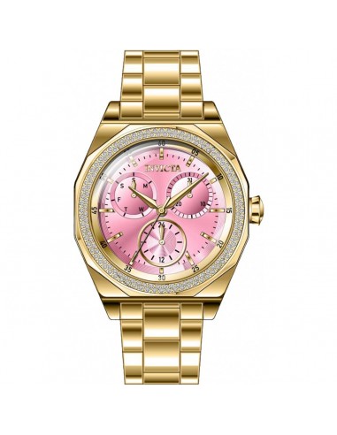 Invicta Women's Quartz Watch - Angel Diamond Pink Dial Yellow Gold Bracelet | 38563 solde