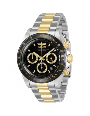 Invicta Men's Chronograph Watch - Speedway Quartz Black and Gold Dial Steel | 36743 pas cher