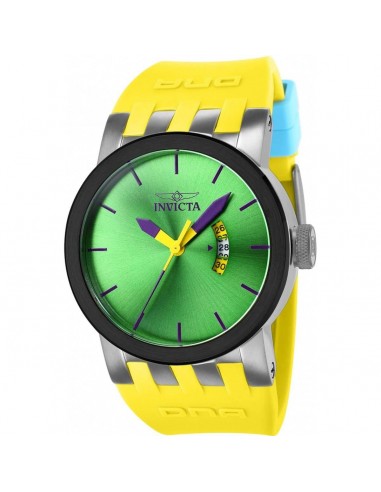 Invicta Men's Quartz Watch - DNA Green Dial Yellow Silicone Rubber Strap | 36959 brillant des détails fins