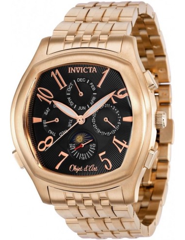 Invicta Men's Automatic Watch - Objet D Art Black Dial Rose Gold Bracelet | 37658 acheter en ligne