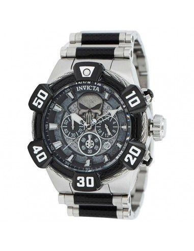 Invicta Men's Chrono Watch - Marvel Punisher Quartz Black and Silver Dial | 37685 JUSQU'A -70%! 