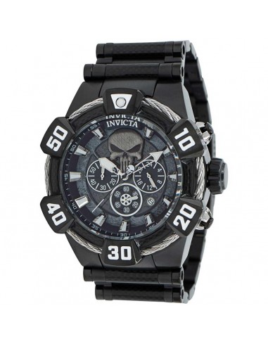 Invicta Men's Chronograph Watch - Marvel Punisher Quartz Black Steel Bracelet | 37687 commande en ligne