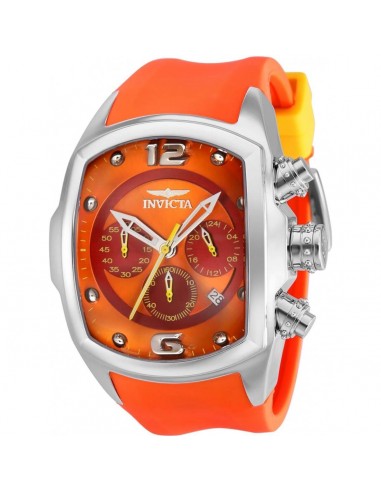 Invicta Men's Chronograph Watch - Lupah Quartz Orange Silicone Rubber Strap | 36966 rembourrage situé sous