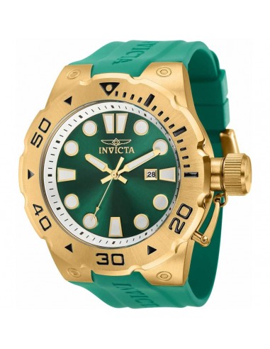 Invicta Men's Quartz Watch - Pro Diver Date Green Dial Silicone Rubber Strap | 36990 Faites des économies