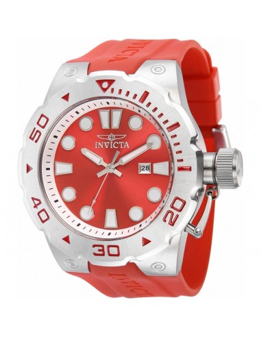 Invicta Men's Quartz Watch - Pro Diver Date Red Dial Silicone Rubber Strap | 36995 Le MVP de beaucoup