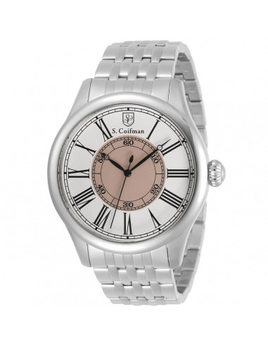 S. Coifman Men's Quartz Watch - White and Beige Dial Silver Tone Bracelet | SC0434 l'évolution des habitudes 