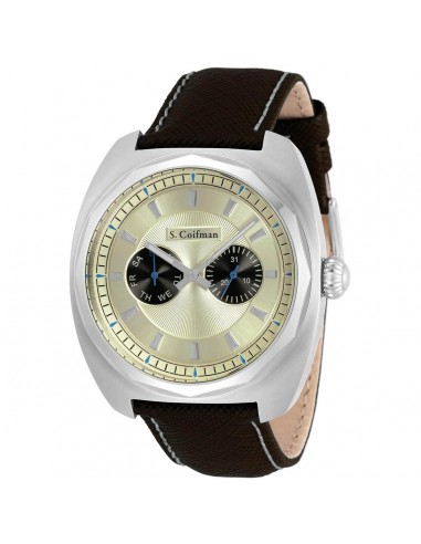 S. Coifman Men's Watch - Ivory and Black Dial Dark Brown Leather Strap | SC0451 En savoir plus