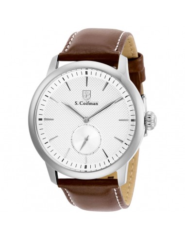 S. Coifman Men's Watch - Quartz Silver Tone Dial Brown Leather Strap | SC0458 Les magasins à Paris