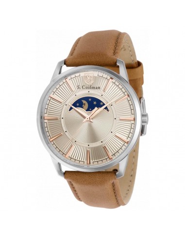 S. Coifman Men's Watch - Moonphase Ivory Dial Light Brown Leather Strap | SC0492 suggérées chez