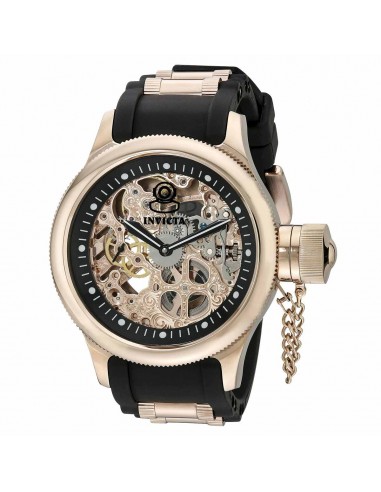 Invicta 1090 Men's Russian Diver Rose Gold Skeleton Dial Mechanical Watch la chaussure